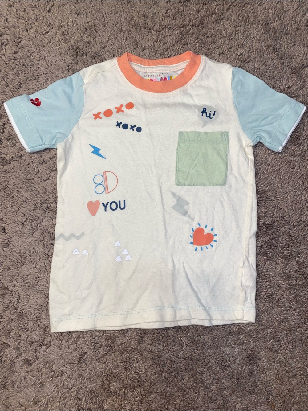 Dot Dot Smile Fashion Collection Nicole Shirt Size 3 4 White Graphic Pocket Tee